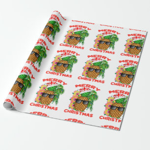 Papel De Regalo Feliz Navidad Santa Piña