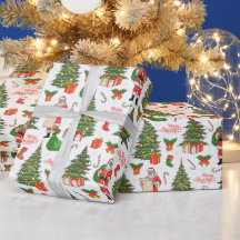 Feliz Navidad Santa revisando su lista de árboles 