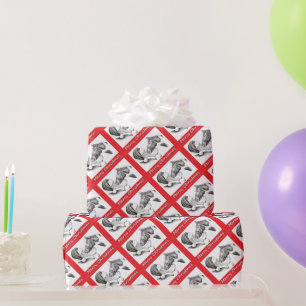 Papel De Regalo Feliz Navidad, Santa y Caballo