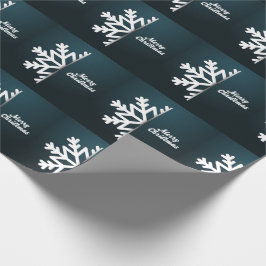 Papel De Regalo Feliz Navidad Snowflake Blue
