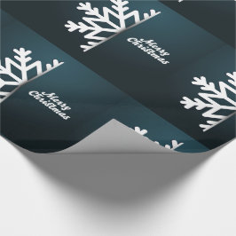 Papel De Regalo Feliz Navidad Snowflake Blue