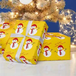 Papel De Regalo Feliz Navidad Snowman