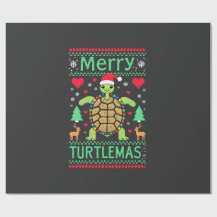 Papel De Regalo Feliz Navidad Tortuga Luces Navideñas Tortuga Lind