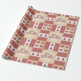Papel De Regalo Feliz Navidad Vintage Country Quilt Pattern