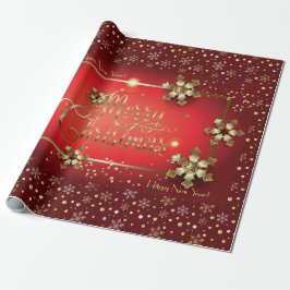 Papel De Regalo ¡Feliz Navidad y Año Nuevo! 20XX Gold Snow Luxury