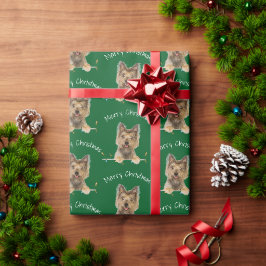 Papel De Regalo Feliz Navidad Yorkshire Terrier En Tinsel