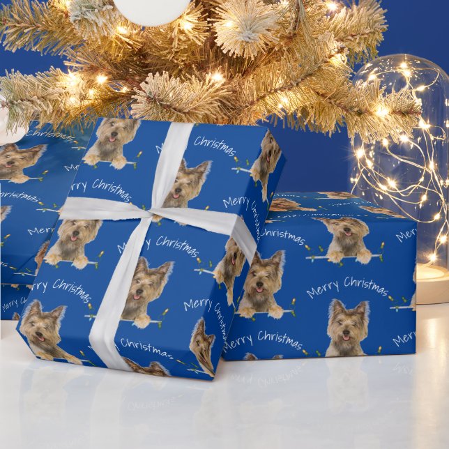 Papel De Regalo Feliz Navidad Yorkshire Terrier En Tinsel (Vacaciones)