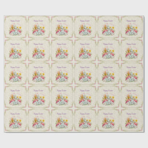 Papel De Regalo Feliz Pascua Conejito de acuarela lindo