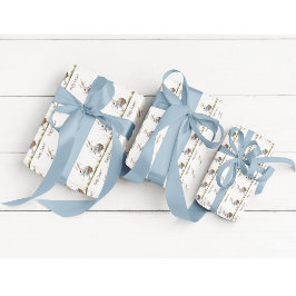 Papel De Regalo Feliz Pascua, conejo de Pascua caminando con huevo