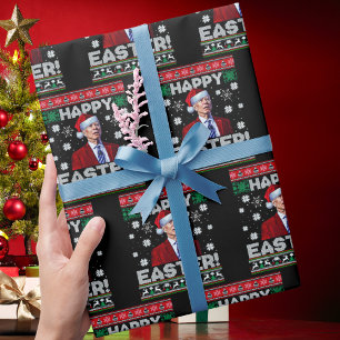Papel De Regalo Feliz Pascua Funny Joe Biden Santa Navidades