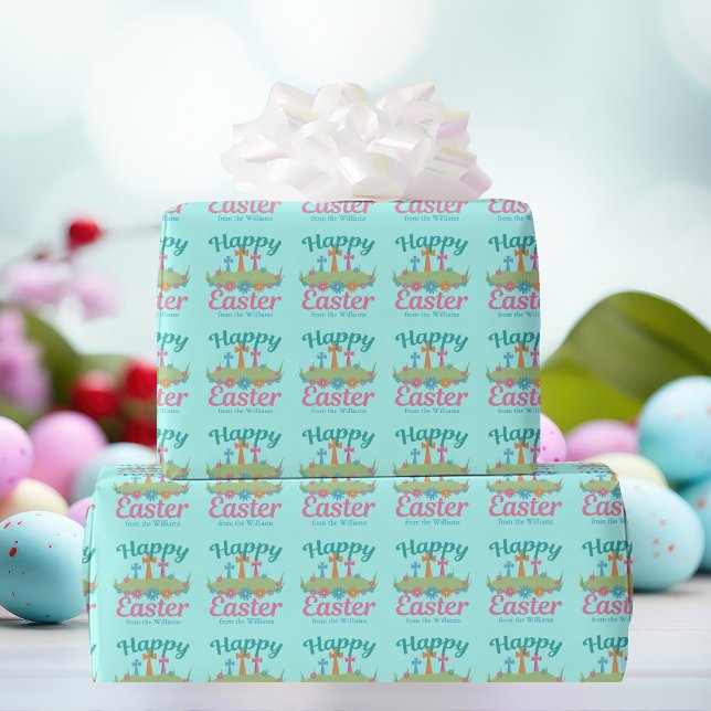 Papel De Regalo Feliz Pascua Hermosas Flores Religiosas (Subido por el creador)