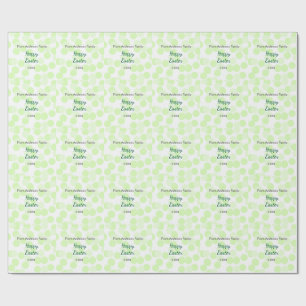 Papel De Regalo Feliz Pascua lunares grises verdes apellido de fam