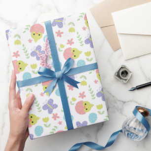 Papel De Regalo Feliz Pascua Pastel Colorido Kawaii Spring Cute