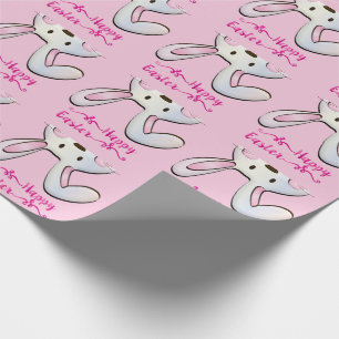 Papel De Regalo Feliz Pascua Perfecta, Conejo Rosa