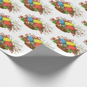Papel De Regalo Feliz Pascua! Tarjeta postal antigua, huevos, pint