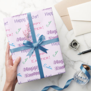 Papel De Regalo ¡Feliz Pascua! Tipografía temática de Pascua Paste