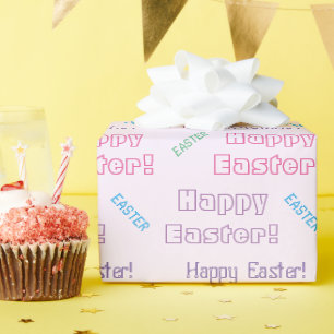 Papel De Regalo ¡Feliz Pascua! Tipografía temática de Pascua Paste