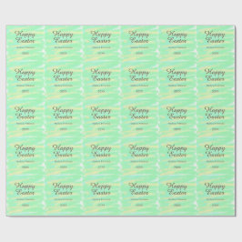 Papel De Regalo Feliz Pascua verde amarillo gris pastel nombre año