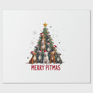 Papel De Regalo Feliz Pitmas Pitbull Perro Suéter Feo De Navidad T