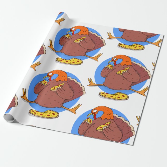 Papel De Regalo feliz pizza de pavo (Desenrollado)