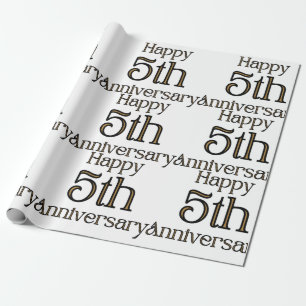 Papel De Regalo Feliz quinto aniversario libro de ajuste