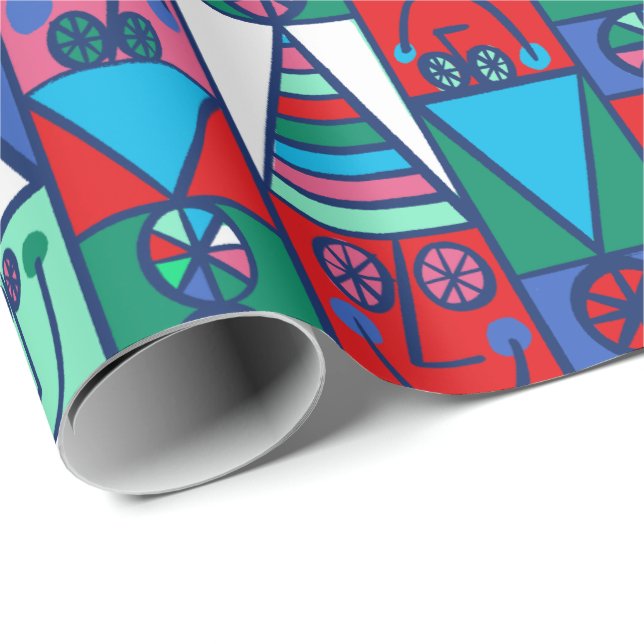 Papel De Regalo Feliz regalo de elfos (Esquina del rollo)