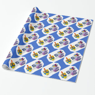 Papel De Regalo Feliz regalo de Hanukkah Dreidls