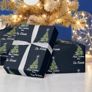 Papel De Regalo Feliz Regalo de la familia de Árboles de Navidad A