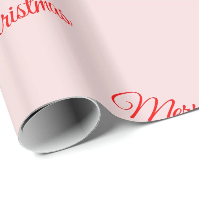 Papel De Regalo Feliz regalo de Navidad Warp en rosa (Esquina del rollo)