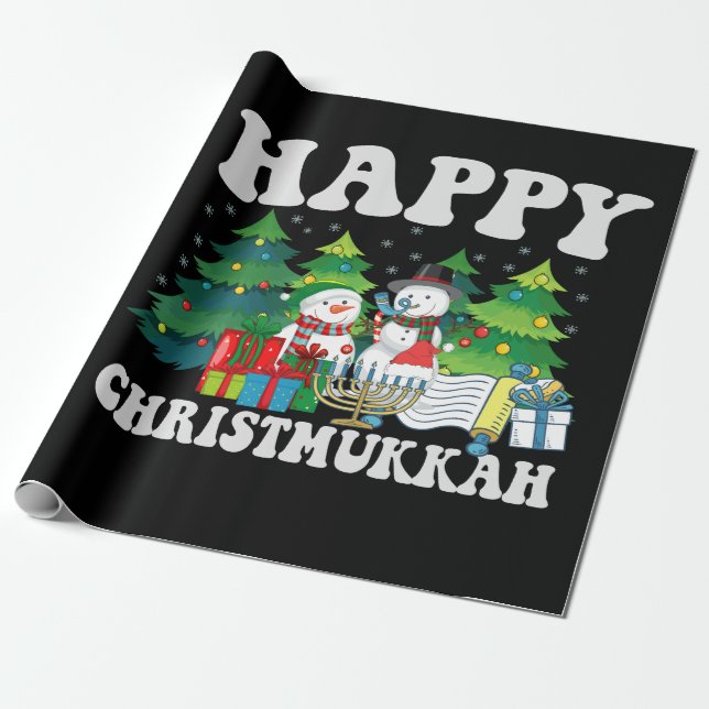 Papel De Regalo Feliz regalo de Navidades de Chrismukkah Funny Han (Desenrollado)