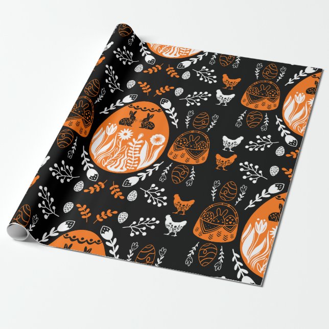 Papel De Regalo Feliz regalo de vacaciones de Pascua (Desenrollado)