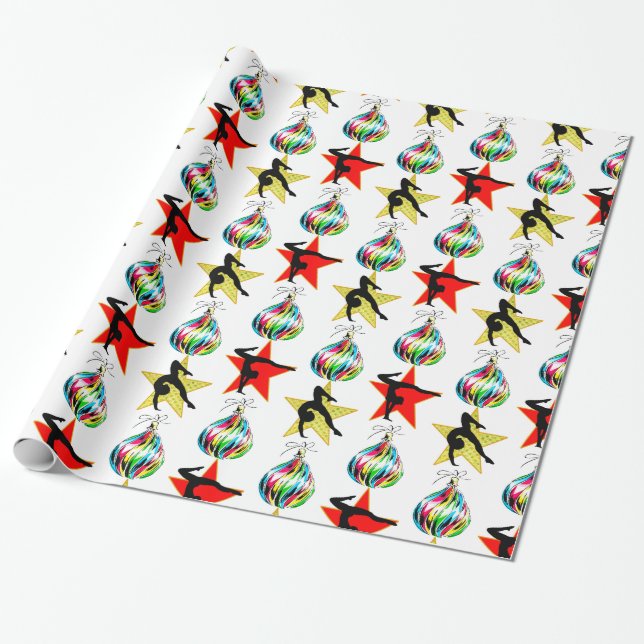 PAPEL DE REGALO FELIZ REGALO PARA NAVIDADES DE GIMNASIA DE FESTIVO (Desenrollado)