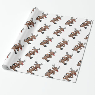 Papel De Regalo Feliz reno corre personalizado  elegir color de fo