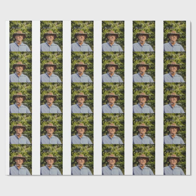 Papel De Regalo Feliz retiro foto nombre años de servicio (Superficie plana)