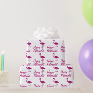 Papel De Regalo Feliz retiro Personalizado de flamingo rosa regalo