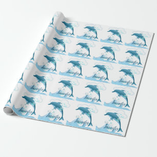Papel De Regalo Feliz salto de delfín con burbujas