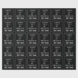 Papel De Regalo FELIZ SEGUNDO CUMPLEAÑOS; Estilo Art Decó con Nomb