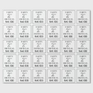 Papel De Regalo FELIZ SEGUNDO CUMPLEAÑOS; Estilo Art Decó; Nombre 