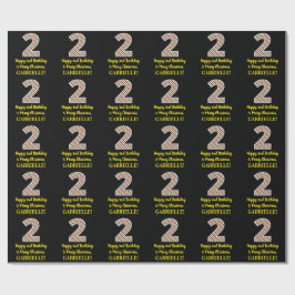 Papel De Regalo Feliz segundo cumpleaños y Feliz Navidad, nombre p