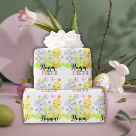 Papel De Regalo Feliz Semana Santa Caza de Huevos y Conejo