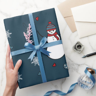 Papel De Regalo Feliz Snowman