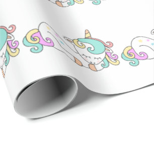 Papel De Regalo Feliz sueño unicornio de unicornio de bebé de cant