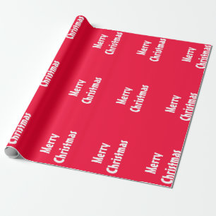 Papel De Regalo Feliz texto navideño elegante plantilla roja