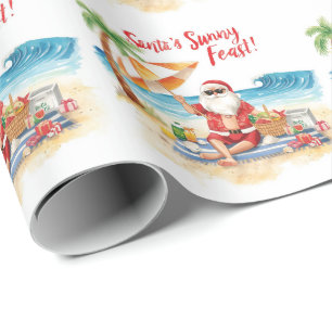 Papel De Regalo Feliz verano de Santa en la playa