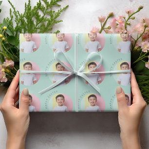 Papel De Regalo Feliz Verde de Pascua Personalizado