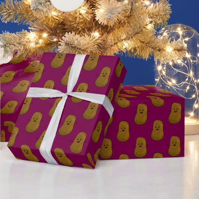 Papel De Regalo Feliz Vino Tinto de Batata Dulce (Vacaciones)