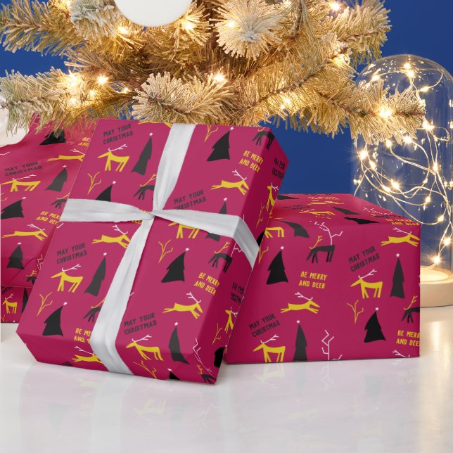 PAPEL DE REGALO FELIZ Y CIERVO NAVIDAD (Vacaciones)