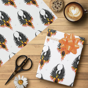 Papel De Regalo Fénix Ardiente Resurgiendo Pájaro de Fuego Llamas 