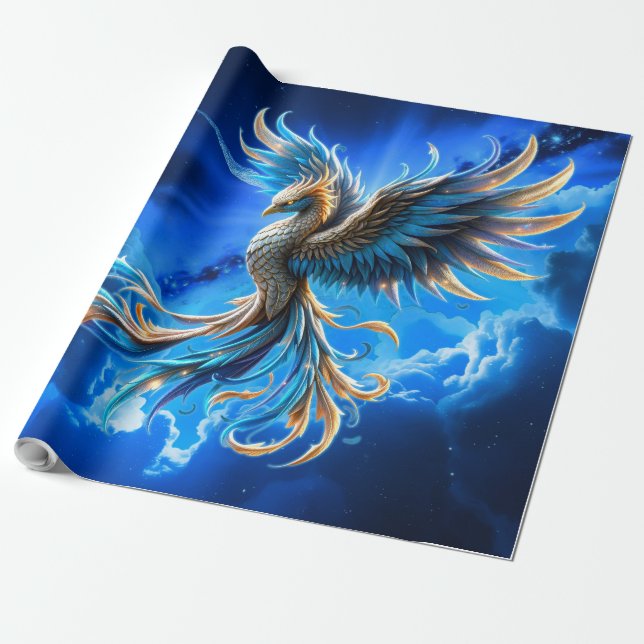 Papel De Regalo Fénix del Amanecer Zafiro (Desenrollado)