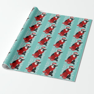 Papel De Regalo Feo feriado de la bufanda del gato negro de gato d